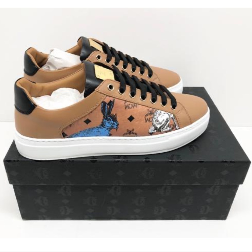 ❌SOLD❌ MCM Limited Edition Logo Cognac Sneakers - Picture 5 of 12